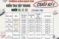 THÔNG BÁO KẾ HOẠCH KIỂM TRA, ĐÁNH GIÁ CUỐI HỌC KỲ I NĂM HỌC 2025 – 2026